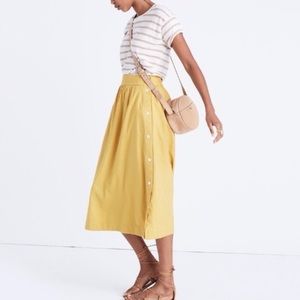Madewell Side-Button Skirt midi in yellow